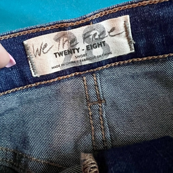 Free People We The Free Stretchy mini skirt. Size 28 medium blue distressed - Picture 10 of 16